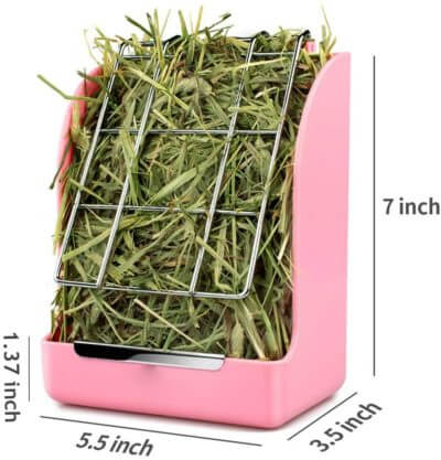 Image of the best hay feeder with measurements. 
