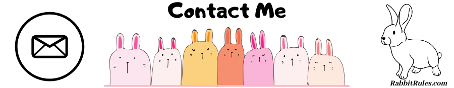 Image of rabbits and an email symbol. The caption reads "contact Me."