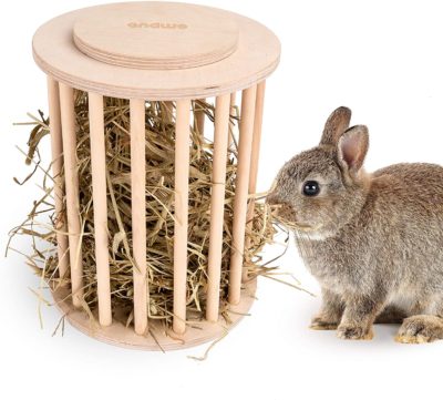 Image of a Stand Up Hay Feeder Rabbits.
