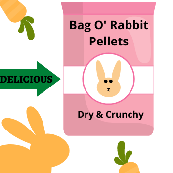 Image of rabbits and rabbit pellets